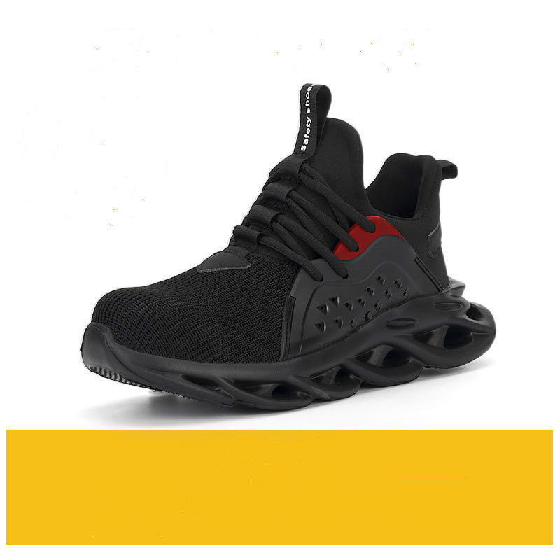 Breathable fly-knit sports and leisure work protective shoes