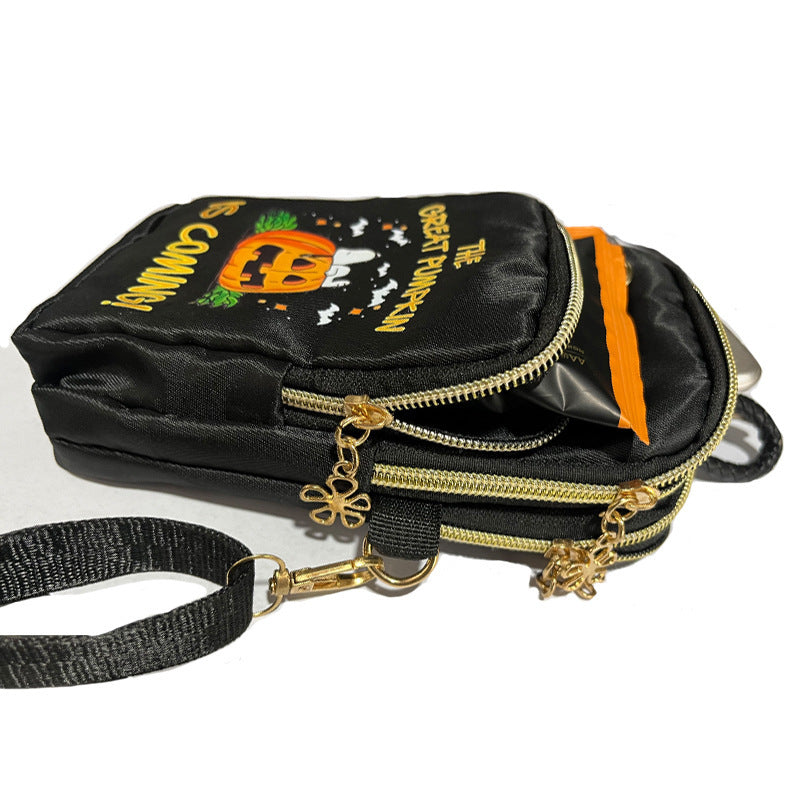 price 1.81 weight 100g Halloween Pumpkin Pattern Phone Bag Coin Wallet Cute Mini Crossbody Shoulder Bags For Kids Women