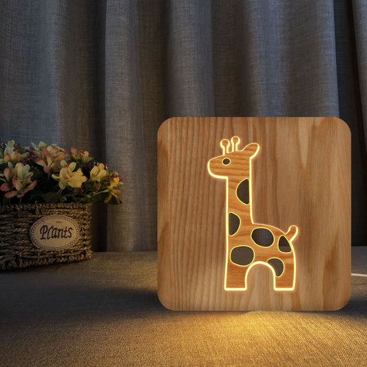 Giraffe Wooden Night Light  620g