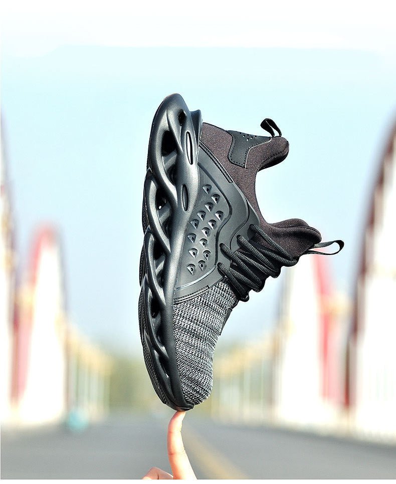 Breathable fly-knit sports and leisure work protective shoes