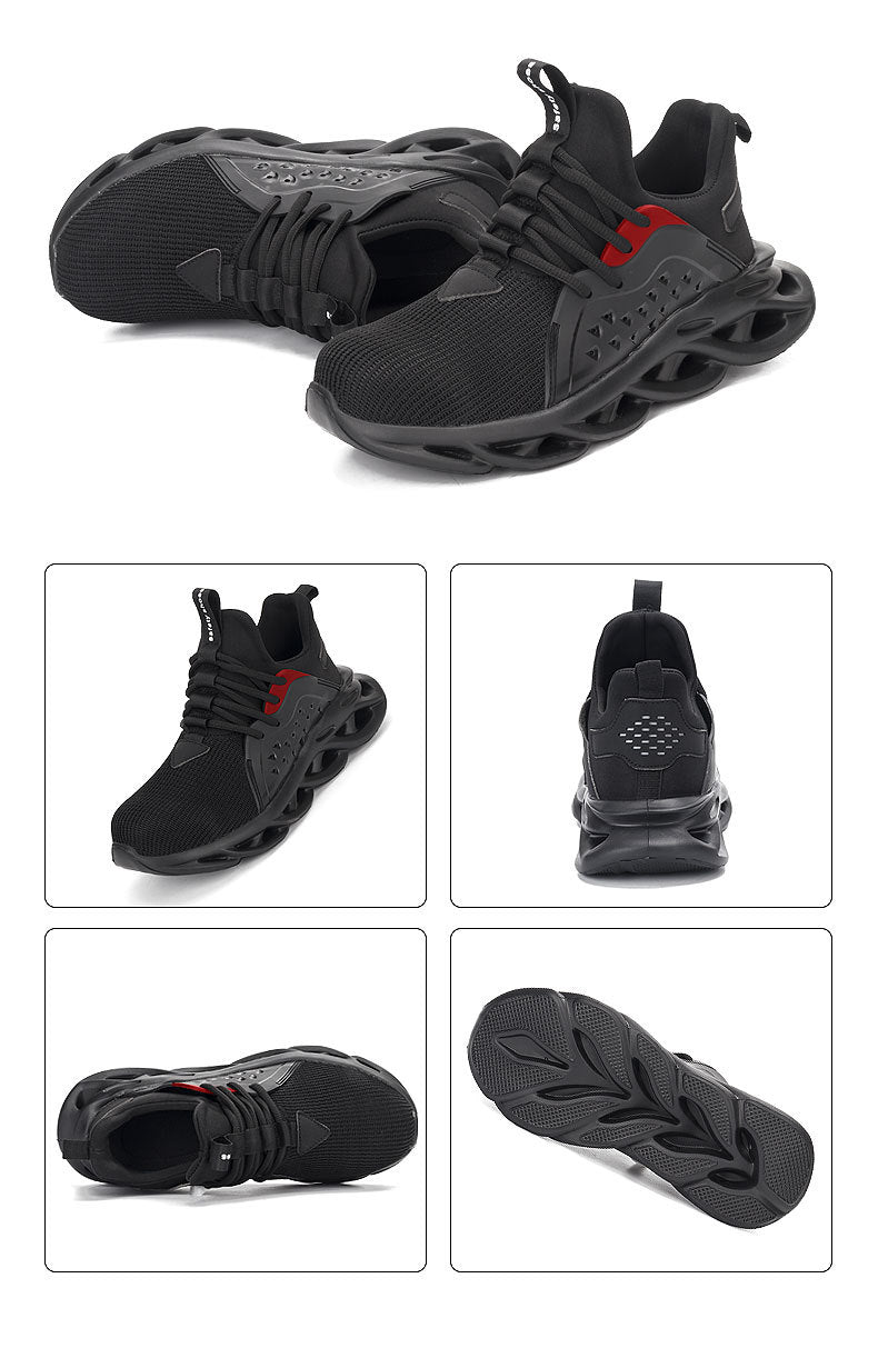 Breathable fly-knit sports and leisure work protective shoes