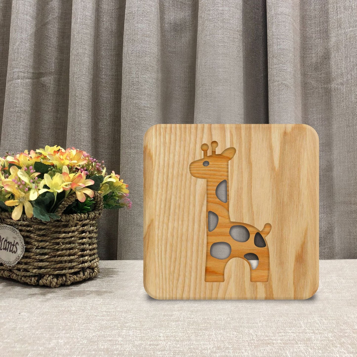 Giraffe Wooden Night Light  620g