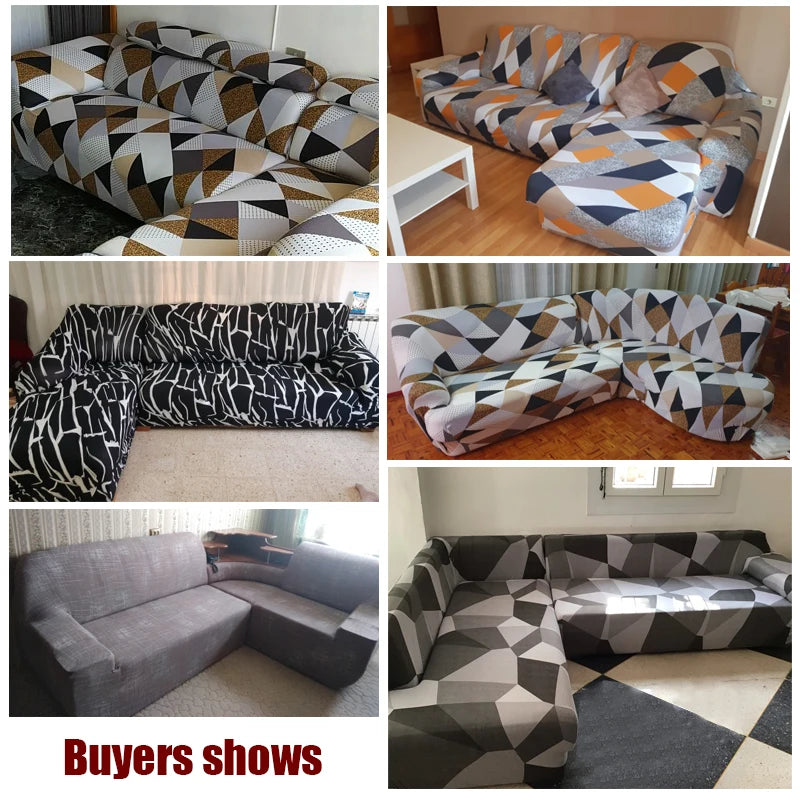 Elastic Sofa Covers for Living Room Sofa Cover Geometric Couch Cover Pets Corner L Shaped Chaise Longue Sofa Slipcover 1PC