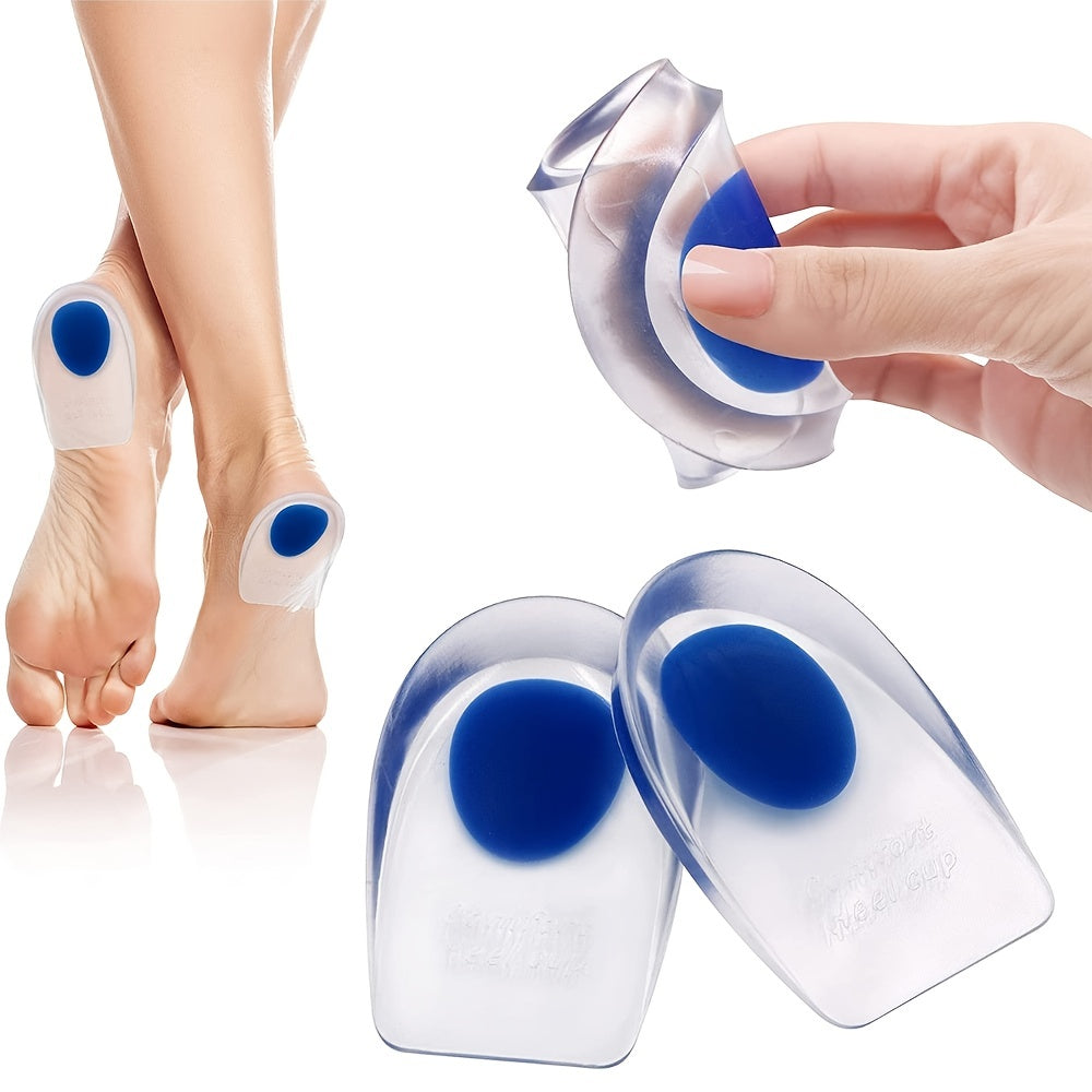 2pcs/pair Soft Silicone Gel Insoles For Heel Spurs Pain Relief Foot Cushion Foot Massager Care Heel Cups Shoe Pads Height Increase Insoles
